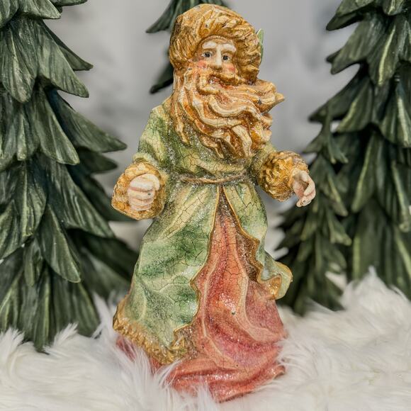 Victorian Santa/Father Christmas Tabletop Decor in Pastel Hues Light Glitter-12” - Picture 2 of 10